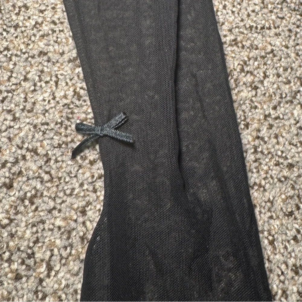 VERY RARE Vintage 90s Victoria's Secret Black & Gold Stockings Thigh High Socks